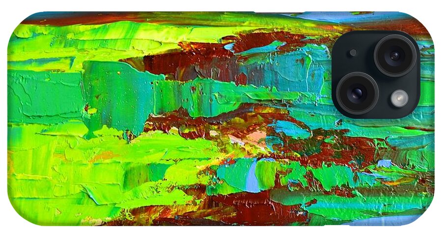 Green Abstract iPhone Case featuring the painting Abstract Landscape No 10 by Patricia Awapara