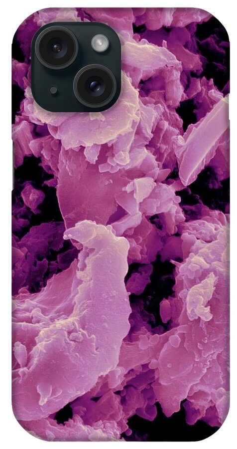23836b iPhone Case featuring the photograph Activated Carbon Particles by Dennis Kunkel Microscopy/science Photo Library