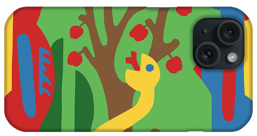 Adam And Eve iPhone Case featuring the painting Adam and Eve by Mike Segal