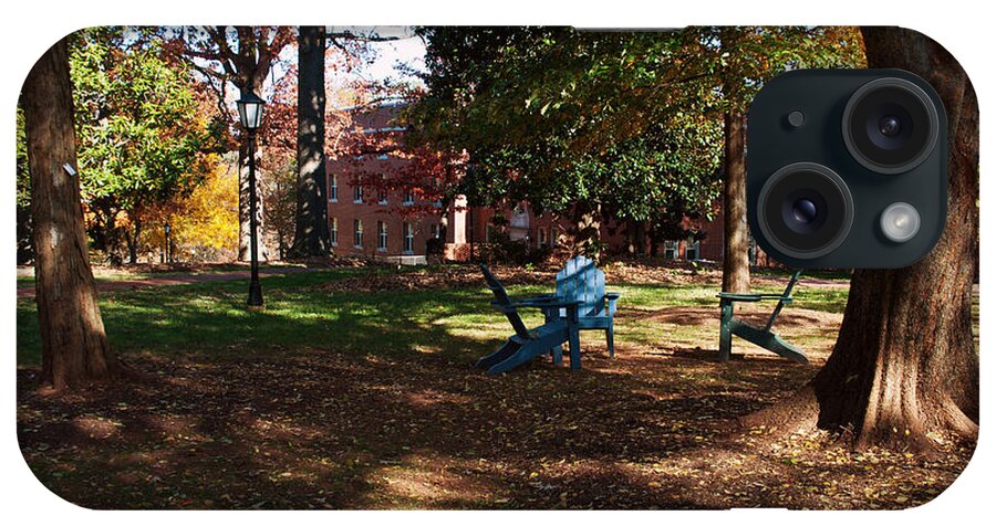 Art iPhone Case featuring the photograph Adirondack Chairs 2 - Davidson College by Paulette B Wright