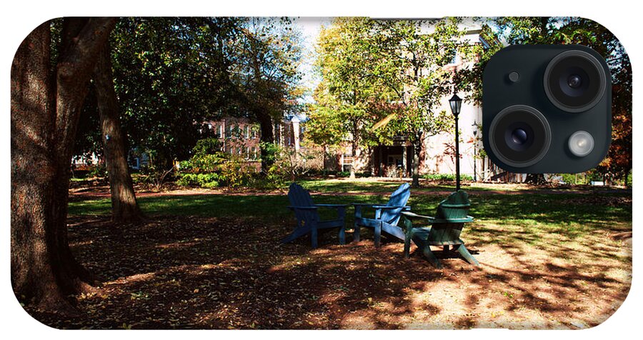 Art iPhone Case featuring the photograph Adirondack Chairs 5 - Davidson College by Paulette B Wright