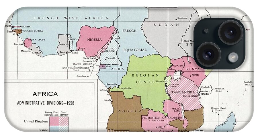 Africa iPhone Case featuring the photograph Administrative Divisions Of Africa by Library Of Congress, Geography And Map Division