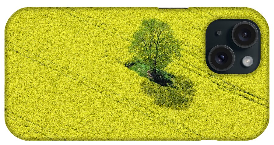 Scenics iPhone Case featuring the photograph Aerial View Of Oilseed Rape Field by Cinoby