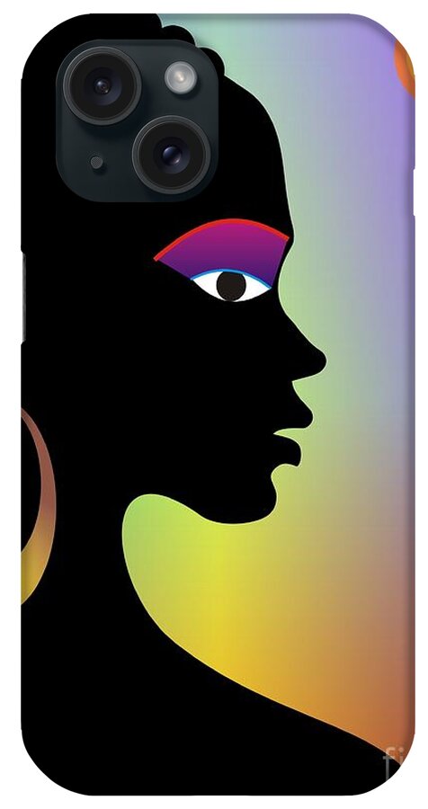 Portraits iPhone Case featuring the digital art Afroette by Walter Neal