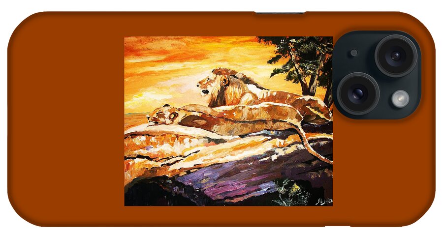 Animals iPhone Case featuring the painting After the Hunt by Al Brown