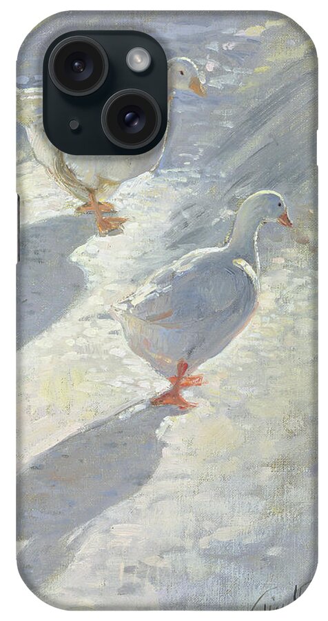 Goose iPhone Case featuring the photograph Against The Slope by Timothy Easton