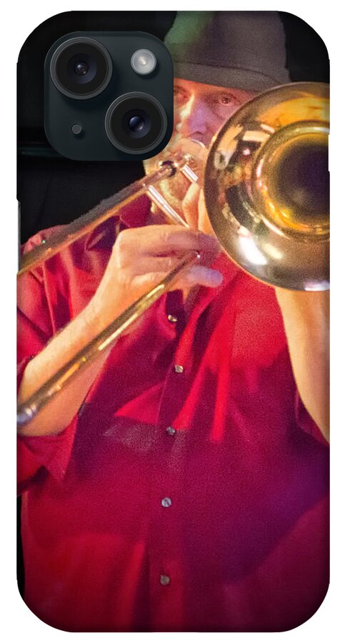 Trombone iPhone Case featuring the photograph Al Bent on trombone by Jessica Levant