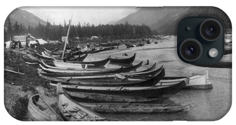 1897 iPhone Case featuring the photograph Alaska Canoes, C1897 by Granger