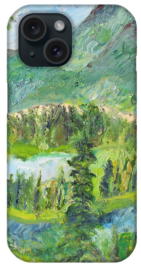 Mountain iPhone Case featuring the painting Alaska Mountain Range by Shea Holliman
