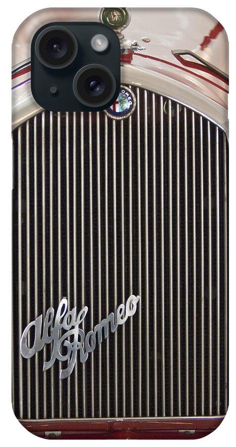 Alfa Romeo iPhone Case featuring the photograph Alfa Romeo Grille Emblem 2 by Jill Reger