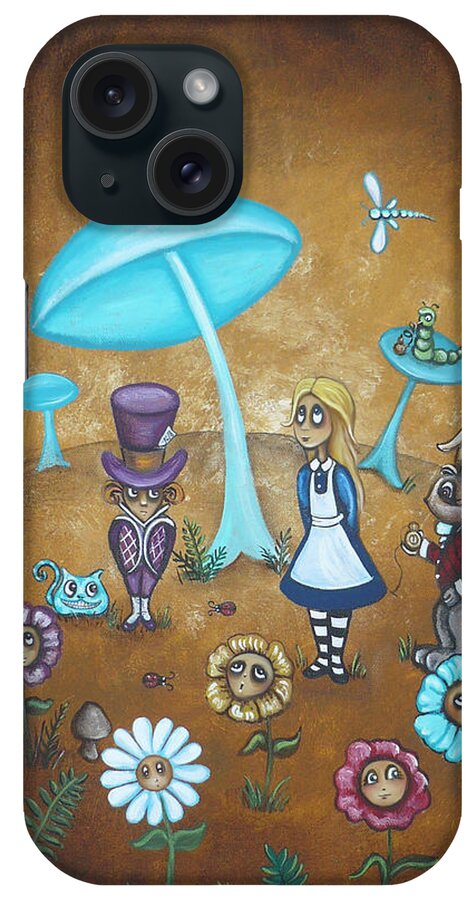 Fairytale iPhone Case featuring the painting Alice in Wonderland - In Wonder by Charlene Murray Zatloukal