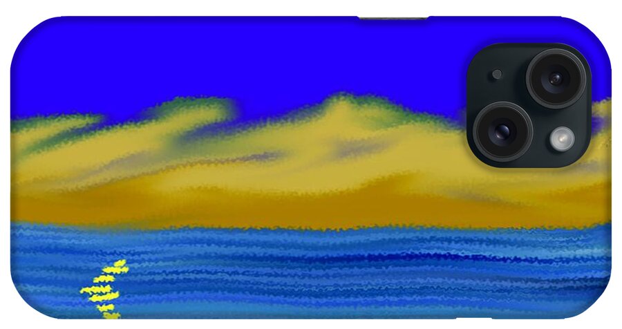 Landscape iPhone Case featuring the digital art Alien shore. Moonlight by Dr Loifer Vladimir