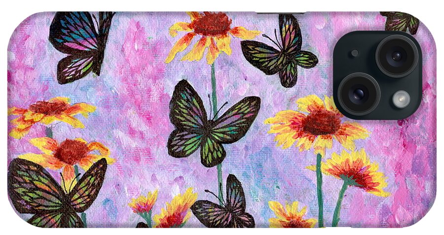Butterflies iPhone Case featuring the painting All Aflutter by Denise Hoag