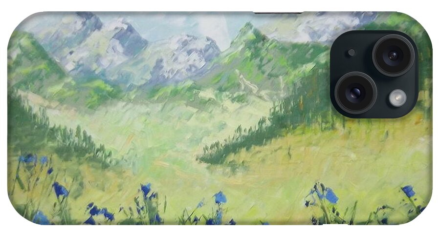 Boat iPhone Case featuring the painting Alpes France by Frederic Payet