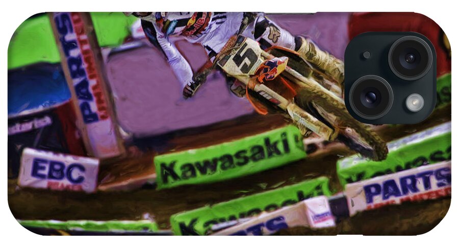 Monster Energy Ama Supercross 450sx iPhone Case featuring the photograph Ama Supercross Ryan Dungey Flying by Blake Richards