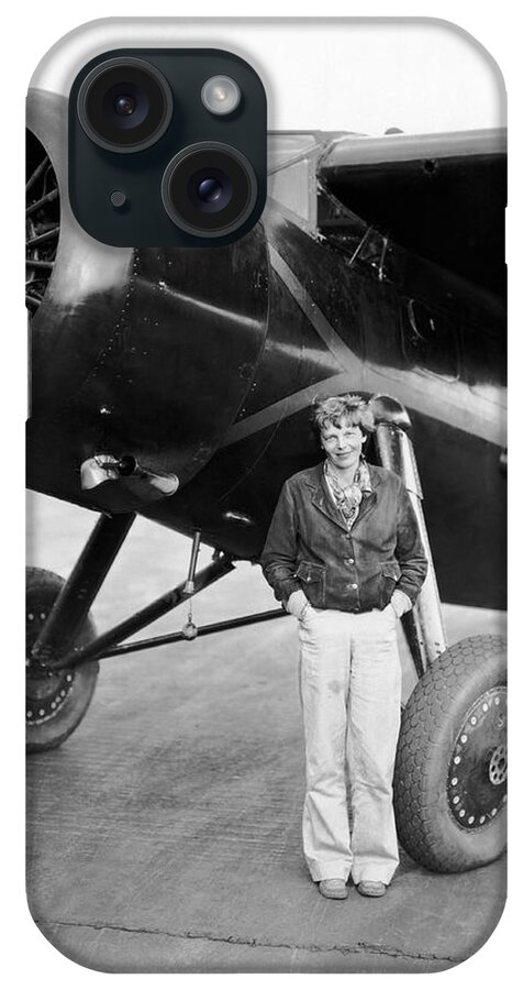 1935 iPhone Case featuring the photograph Amelia Earhart And Her Plane by Underwood Archives