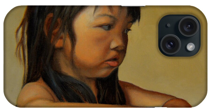 Portrait iPhone Case featuring the painting Amelie-An 15 by Thu Nguyen
