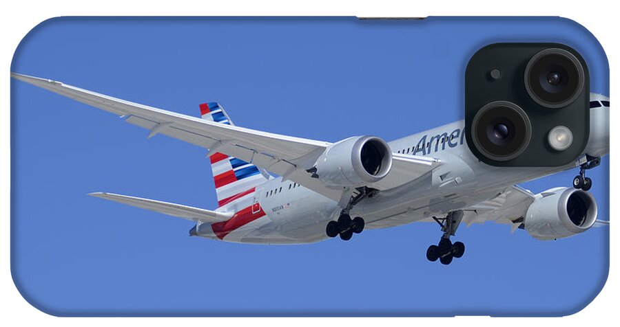 Airplane iPhone Case featuring the photograph American American Airlines first Boeing 787-823 N800AN taking off Phoenix Sky Harbor March 6 2015 by Brian Lockett