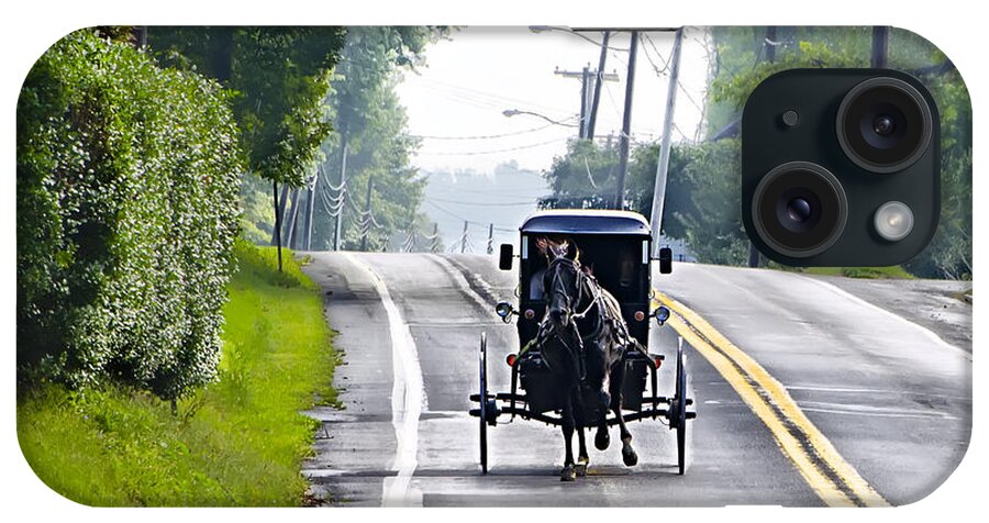 Amish iPhone Case featuring the photograph Amish Buggy in Lancaster County Pa. by Bill Cannon