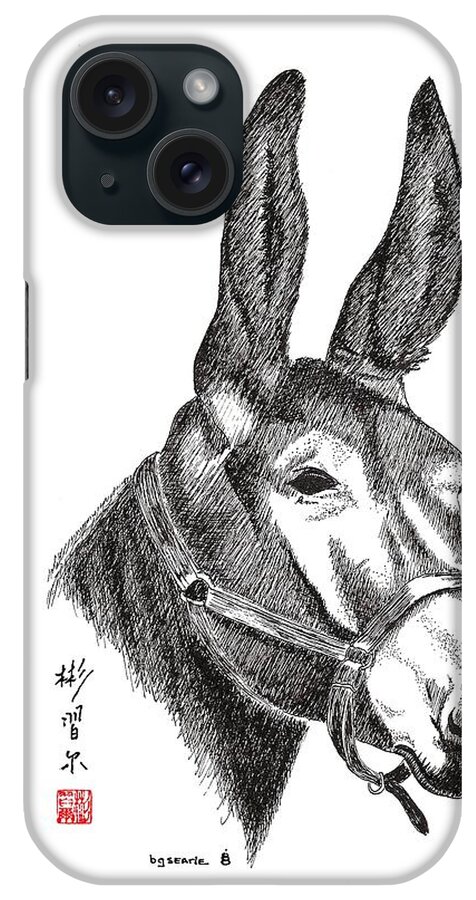 Mule iPhone Case featuring the painting Amos by Bill Searle