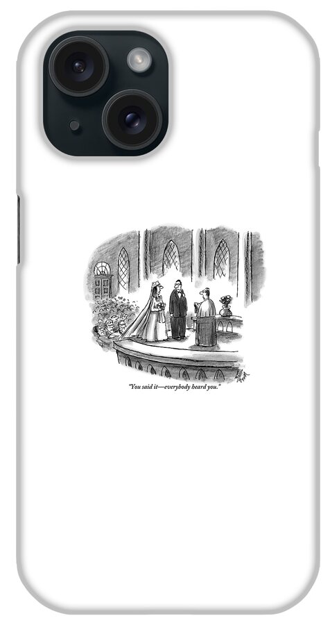 An Annoyed Wife Talks To Her Husband At The Altar iPhone Case