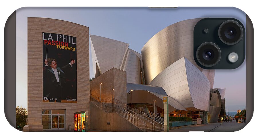 Walt Disney Concert Hall iPhone Case featuring the photograph An Evening with Gustavo - Walt Disney Concert Hall Architecture Los Angeles by Ram Vasudev