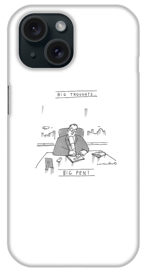 An Executive Sits At His Desk Writing iPhone Case