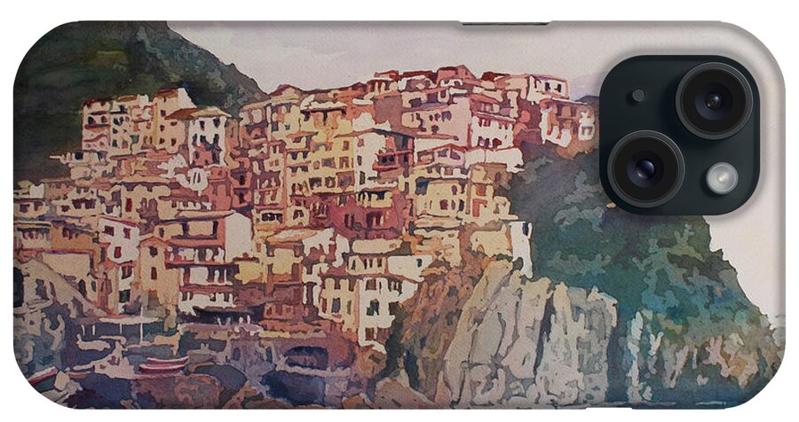 Riomaggiore iPhone Case featuring the painting An Italian Jewel by Jenny Armitage