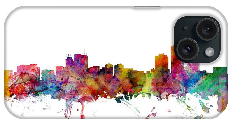 Anchorage iPhone Case featuring the digital art Anchorage Alaska Skyline by Michael Tompsett