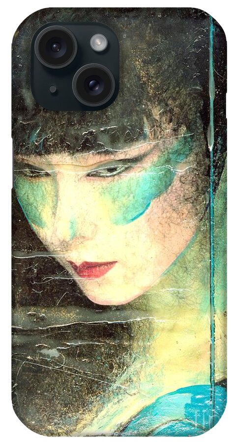 Oriental iPhone Case featuring the painting And She Waits by Barbara Lemley