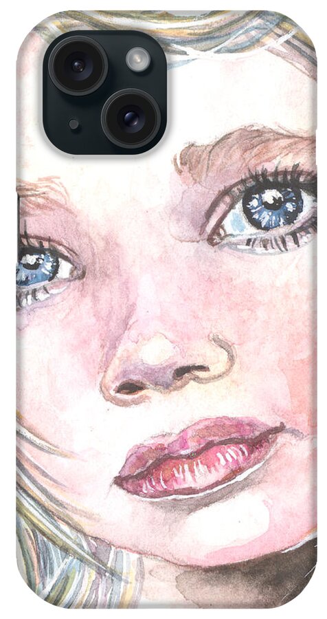 Child iPhone Case featuring the painting Angel Baby by Kim Whitton