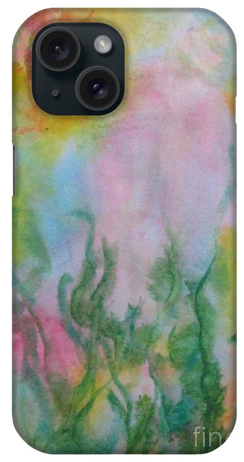 Angel iPhone Case featuring the painting Angel in My Garden by Laura Hamill
