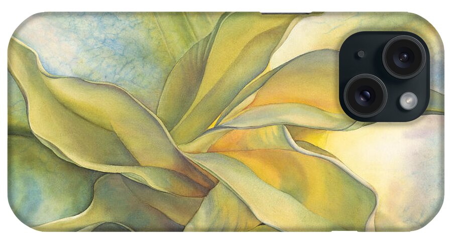Angel's Trumpet iPhone Case featuring the painting Angel's Pirouette by Sandy Haight