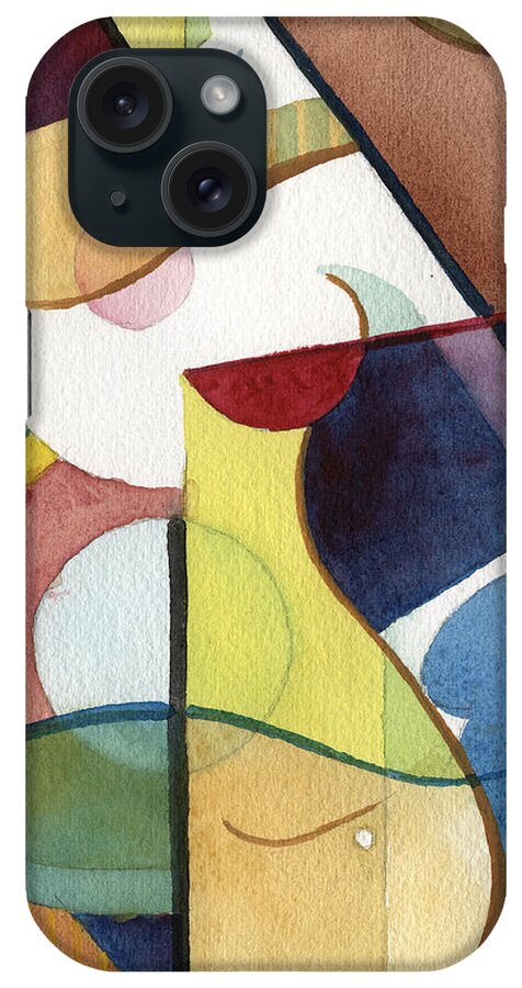Abstract iPhone Case featuring the painting Angular Allure by David Ralph