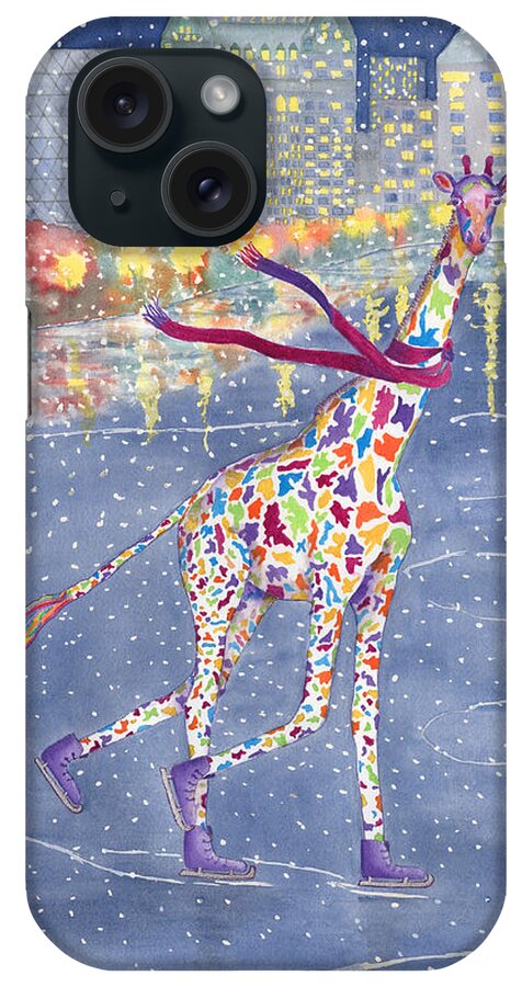 Giraffe iPhone Case featuring the painting Annabelle on Ice by Rhonda Leonard