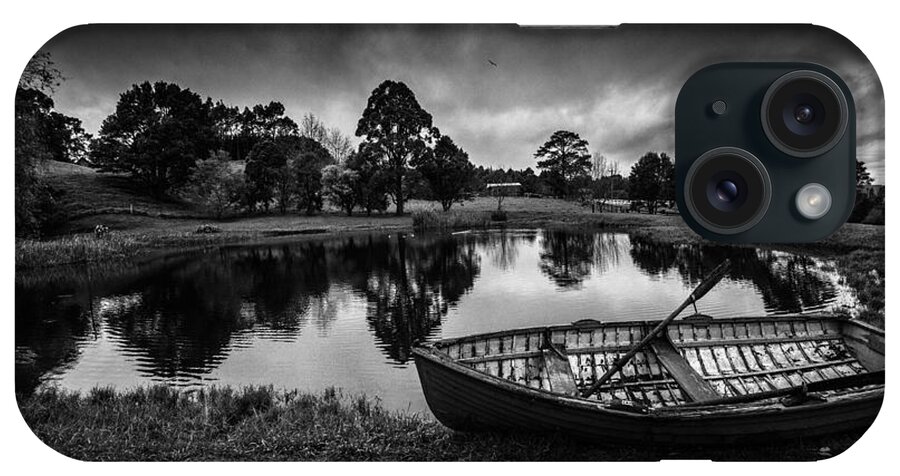 Monochrome iPhone Case featuring the photograph Annie's boat by Sheila Smart Fine Art Photography