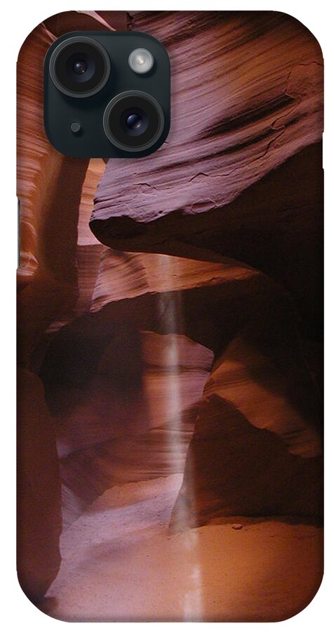 Upper iPhone Case featuring the photograph Antelope Canyon with Light Beam by Alan Socolik
