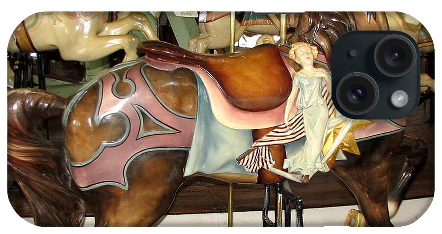 Horse iPhone Case featuring the photograph Antique Dentzel Menagerie Carousel Brown Horse by Rose Santuci-Sofranko
