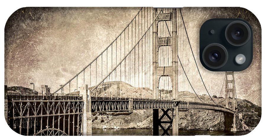 San Francisco iPhone Case featuring the photograph Antiqued Golden Gate Bridge - San Francisco by Jennifer Rondinelli Reilly - Fine Art Photography