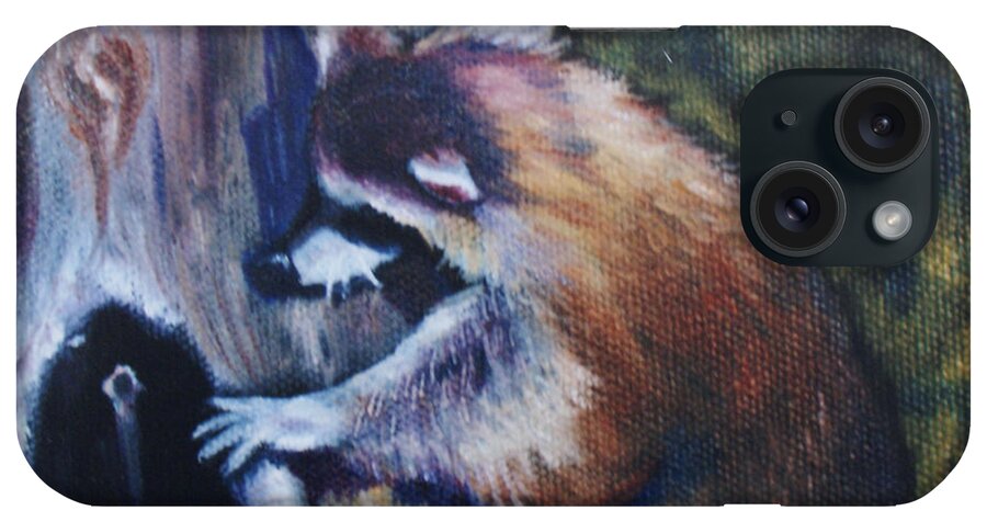 Raccoon iPhone Case featuring the painting Anybody Home by Jill Ciccone Pike