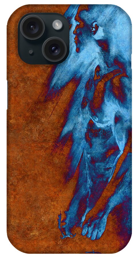 Figurative iPhone Case featuring the drawing Apart with Mood Texture by Paul Davenport