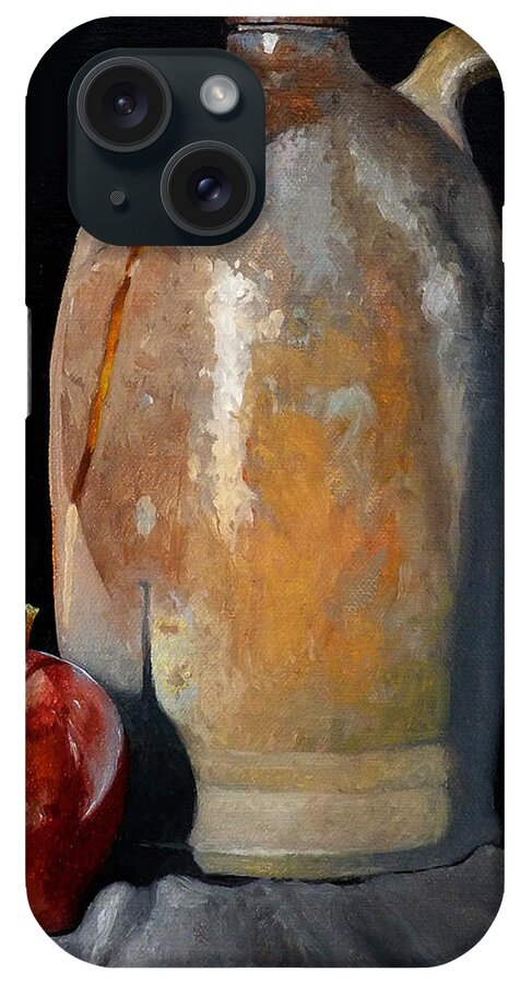 Still Life iPhone Case featuring the painting Apple Meets Crock by Catherine Twomey