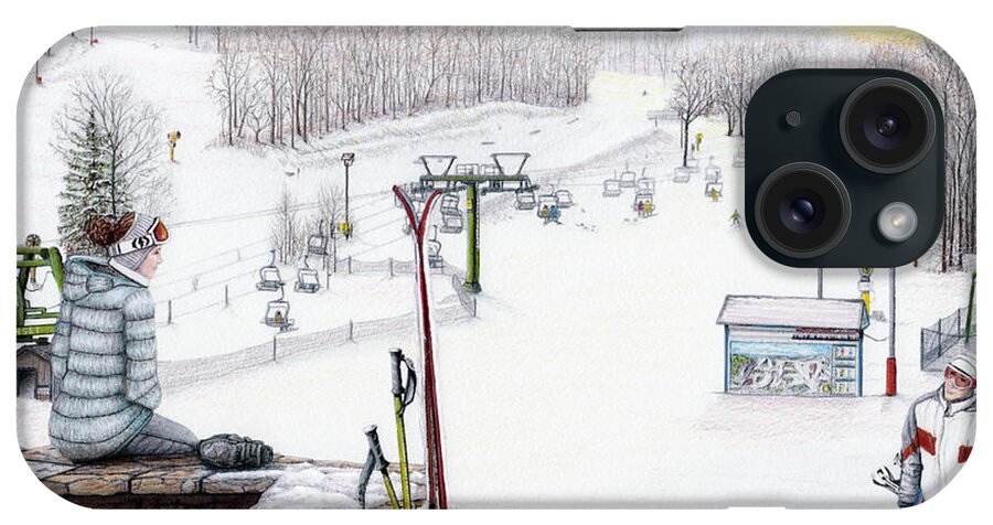 Hidden Valley iPhone Case featuring the painting Apres-Ski at Hidden Valley by Albert Puskaric