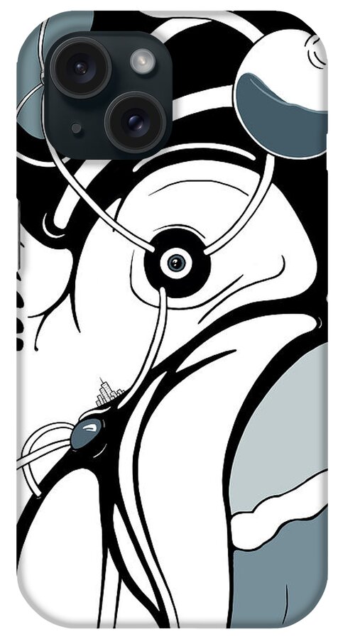 Beaker iPhone Case featuring the digital art Aqua Grid by Craig Tilley