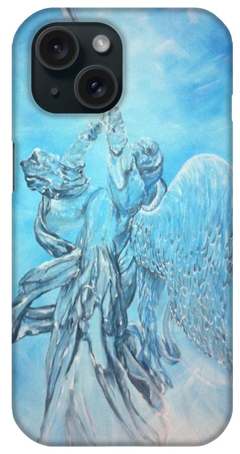Angel iPhone Case featuring the painting Archangel's Trumpet by Patti Lane