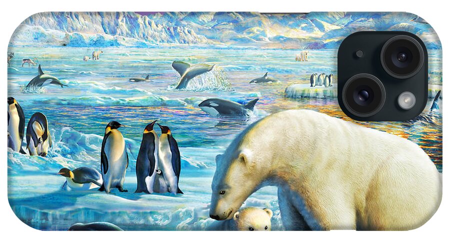 Polar Bear iPhone Case featuring the digital art Arctic Sundown by MGL Meiklejohn Graphics Licensing