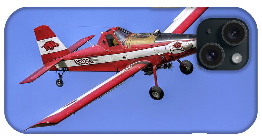 Crop iPhone Case featuring the photograph Arkansas Razorbacks Air Tractor by Jason Politte