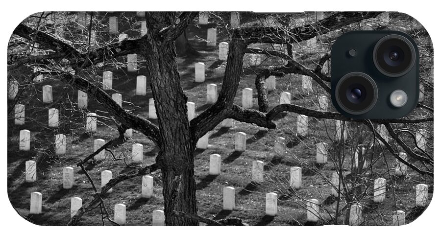 America iPhone Case featuring the photograph Arlington Cemetery with Tree by Lane Erickson