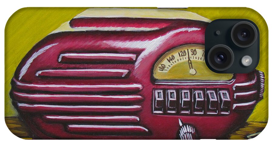 Radio iPhone Case featuring the painting Art Deco Radio by Kevin Hughes
