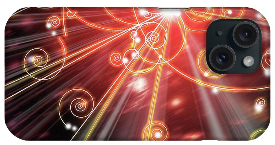 Bubble Chamber iPhone Case featuring the photograph Art Of Subatomic Particle Tracks by Mehau Kulyk/science Photo Library